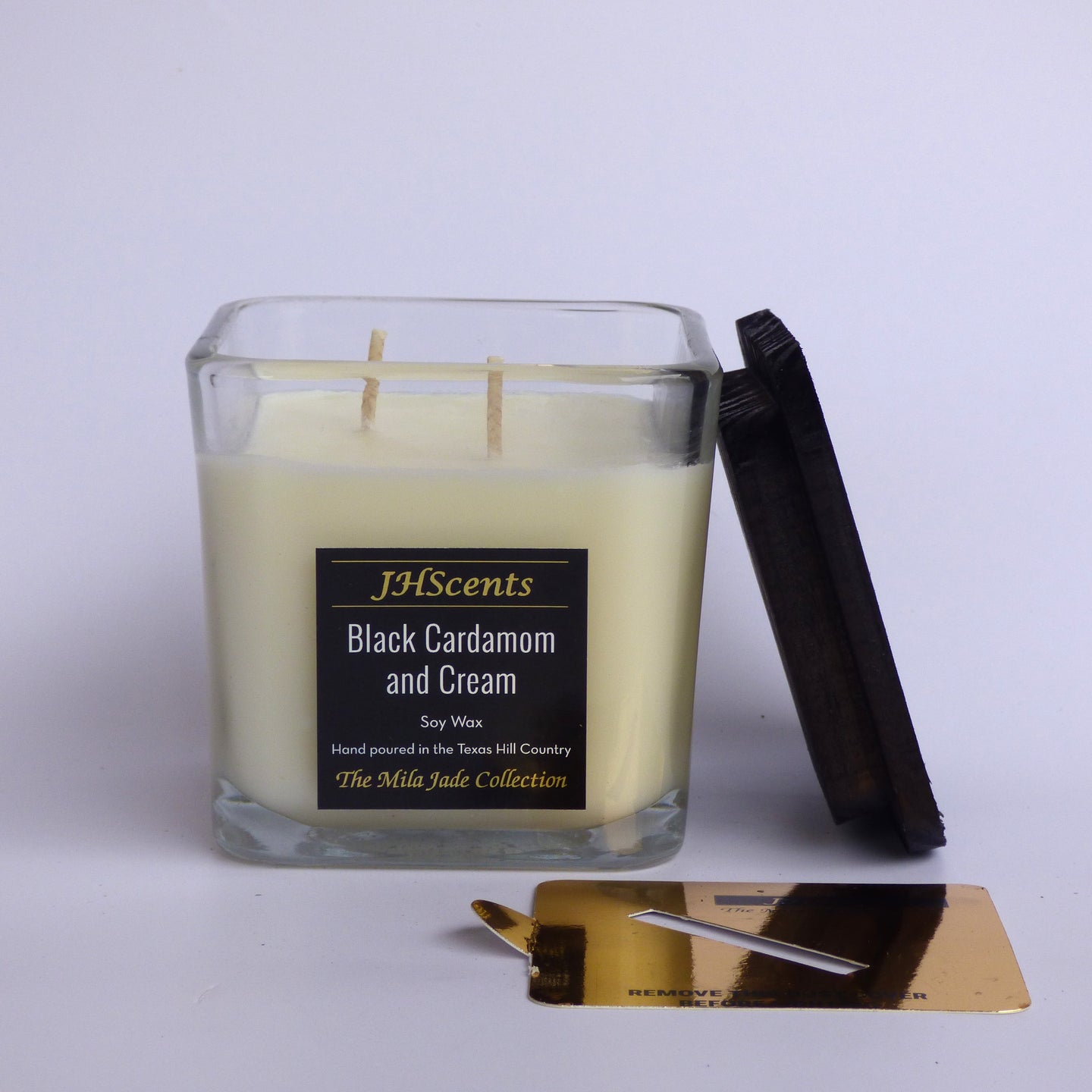 MJ 2-Wick Square - Black Cardamom & Cream